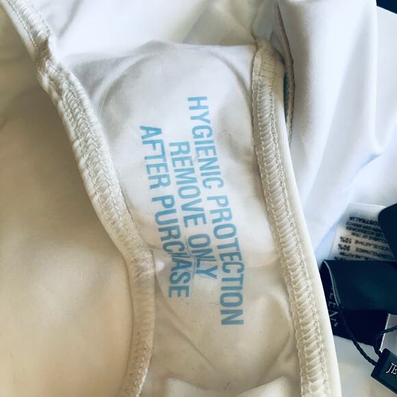 New JETS Jessika Allen Parallels Plunge V-Neck One-Piece Swimsuit White Size 8 - Picture 8 of 8